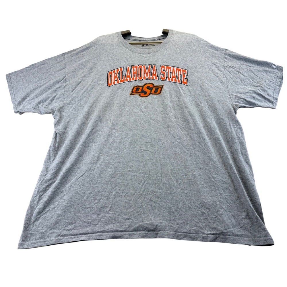 Russell T-Shirt Mens 2XL Gray Oklahoma State OSU Cowboys Short Sleeve Athletic